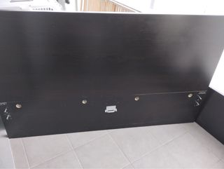 Cama Malm Ikea 150cm Negro-Marrón 2 Cajones