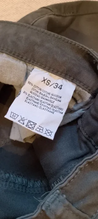 2 Pantalones Jeans Beige/Verde oliva