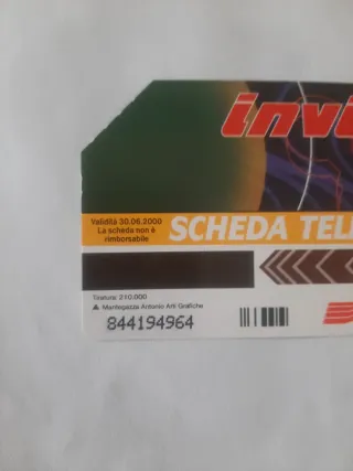 4 Schede Telefoniche Invicta Telecom Italia