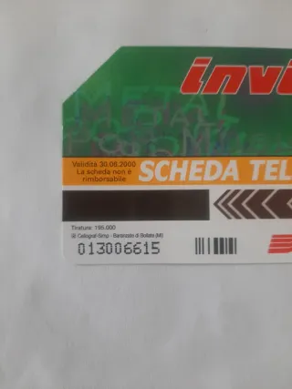 4 Schede Telefoniche Invicta Telecom Italia