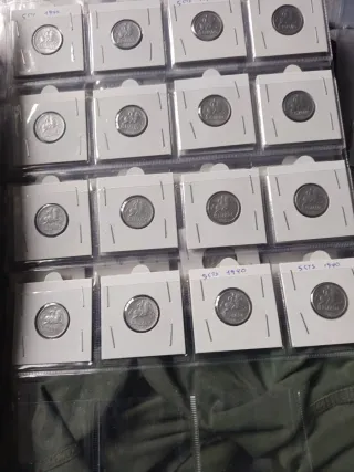 Monedas 5 y 10 céntimos 1940 1941,1945 1953 comple