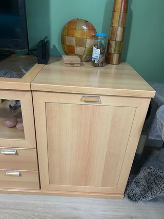 Mueble TV madera y cristal