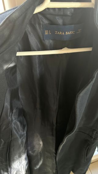 Abrigo Zara Azul Marino Elegante Talla S