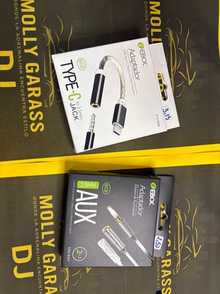 Adaptador EBOX USB-C a Jack 3.5mm y Aux