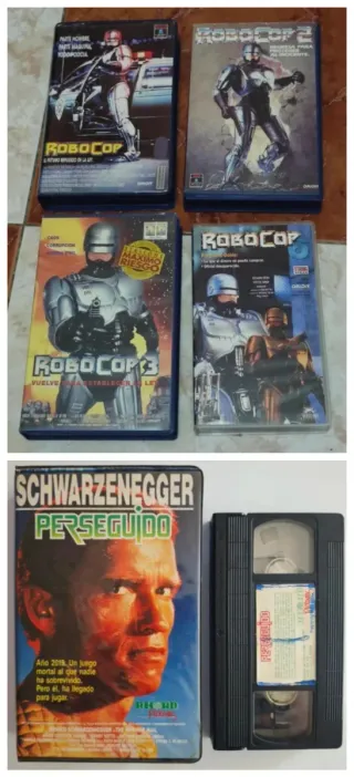 Lote VHS: Robocop 1, 2, 3 y Perseguido