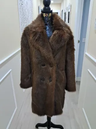 Abrigo de pelo mujer marrón