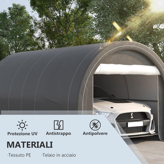 Tendone da Giardino per Auto e Attrezzi in Acciaio