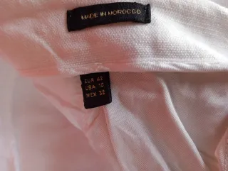 Falda pantalón lino Massimo Dutti blanca