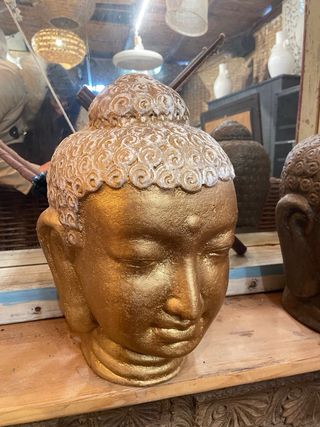 Escultura Buda Dorado y Blanco