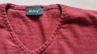 Maglione vintage Wolsey Lana Vergine Rosso Tg 46