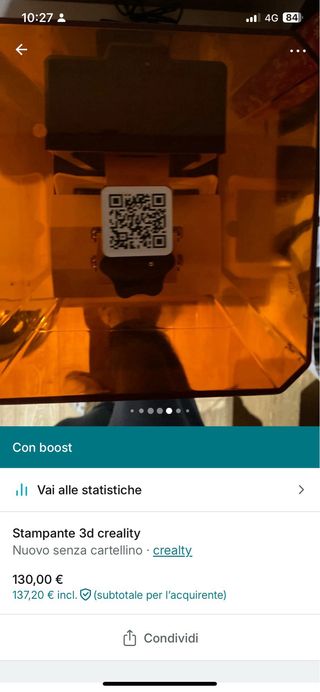 Stampante 3D Resina Creality Arancione