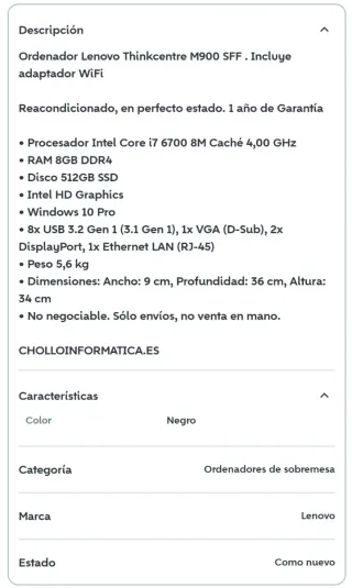 Ordenador Lenovo Negro
