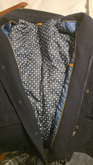 Cazadora 3/4 azul con forro estampado