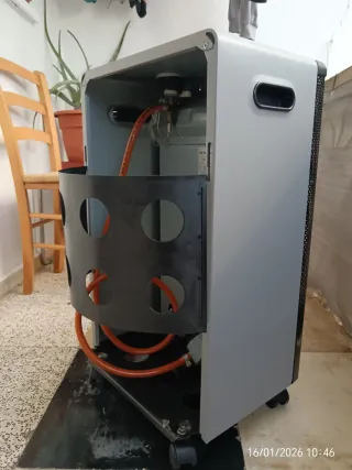 Estufa de gas llama azul