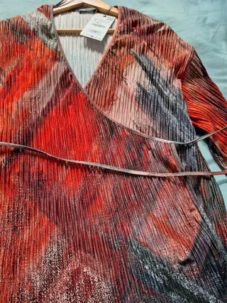 Camiseta Zara Multicolor Plisada