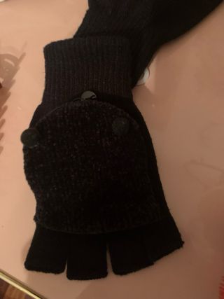 Guanti Terranova lana manopola senza dita neri