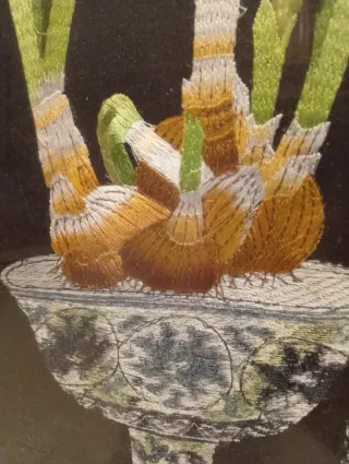 Cuadro de hilo flores y jarrón