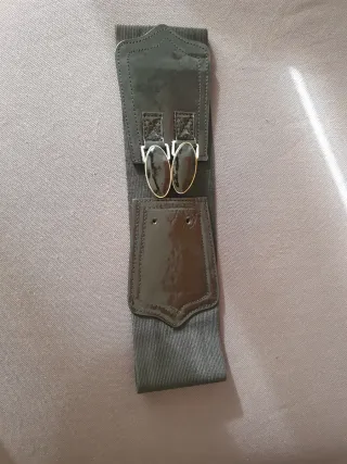 Cinturón elástico negro mujer