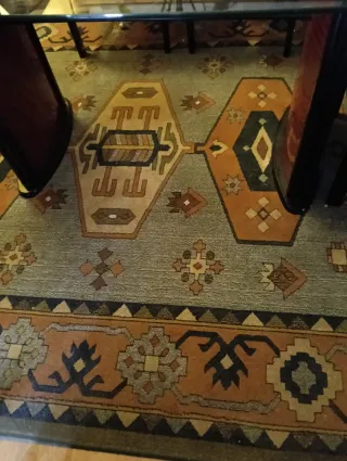 2 Tappeti di lana beige e arancione