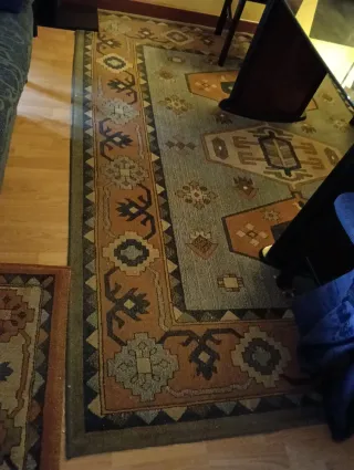 2 Tappeti di lana beige e arancione