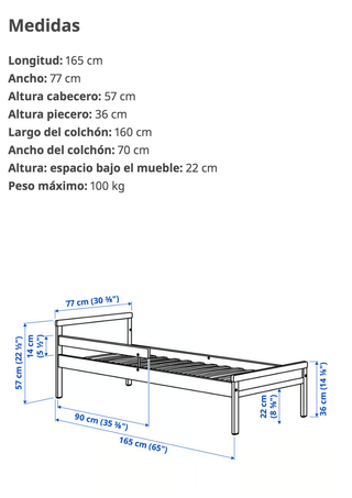 Cama infantil IKEA SNIGLAR 70x160