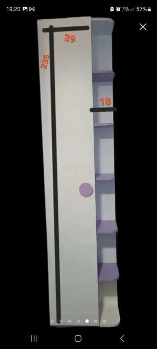 Armario Estantería Blanco y Morado