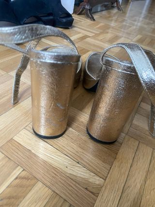 Tacones Zara Plataforma Dorados