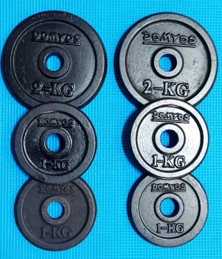Dischi pesi Domyos 2x2kg + 4x1kg foro 28mm