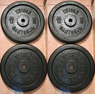 PESAS 72KG 4 DISCOS DE 18KG WEIDER SANTONJA 28MM