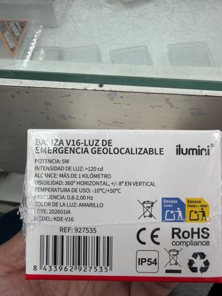 Baliza v16 luz de emergencia geolocalizable