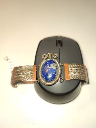 Pulsera Plata y Lapislázuli
