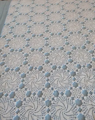 Copriletto uncinetto cotone