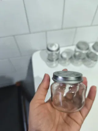 Set 8 Barattoli Vetro Tappo Metallo