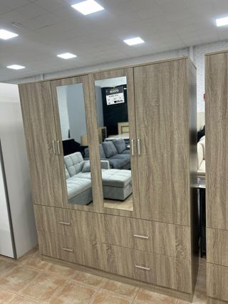 Armario ropero 4 puertas + cajones y espejo NUEVO