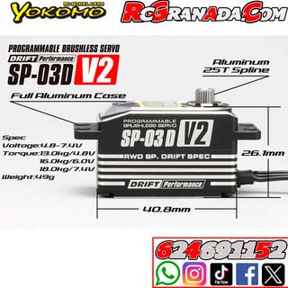 SERVO YOKOMO SP-03D V2 LOW PROFILE DRIFT BLACK