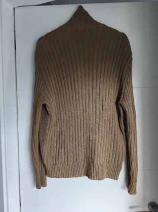 Cárdigan Genfis Marrón Cremallera Bolsillos