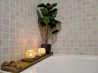 Bandeja de Bañera Rústica Artesanal Madera, cuerd