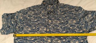 Camisa GUSSYES Estampada Peces Azul Talla M