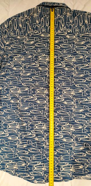 Camisa GUSSYES Estampada Peces Azul Talla M