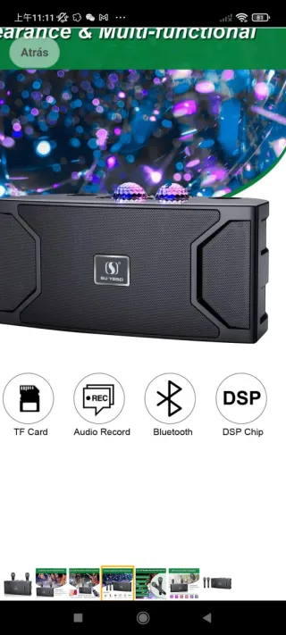 Máquina Karaoke 2 Micrófonos Inalámbricos