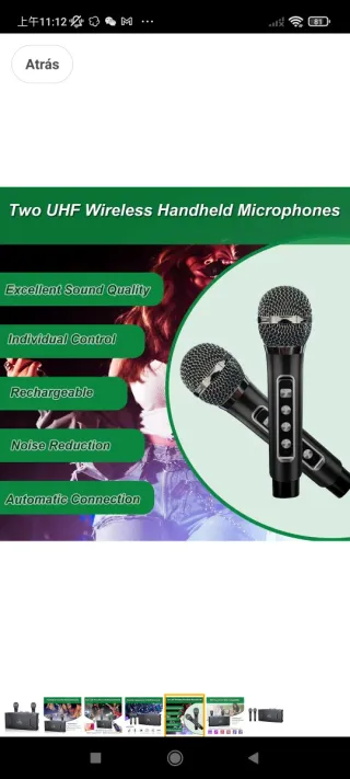 Máquina Karaoke 2 Micrófonos Inalámbricos