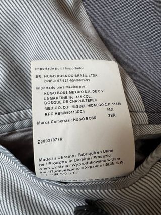 Americana Hugo Boss Talla 48 Gris Diseñador