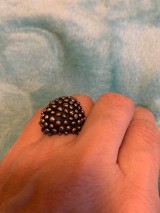 Anillo Plata Diseño Bolitas