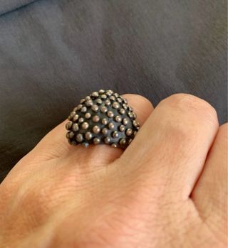 Anillo Plata Diseño Bolitas