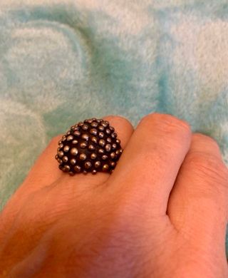 Anillo Plata Diseño Bolitas