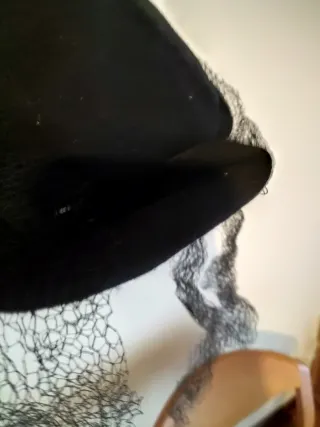 Sombrero mujer antiguo años 20 negro