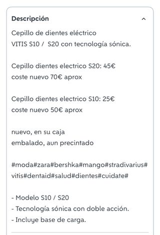 Cepillo Dientes Eléctrico VITIS S10 Sonic