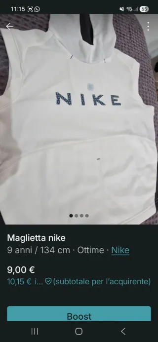 Smanicata Nike per bambini con cappuccio