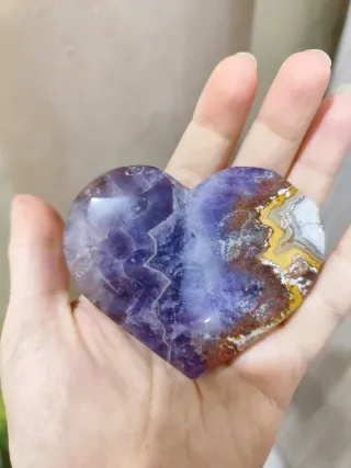 Cuore di ametista e agata cristallo pietra