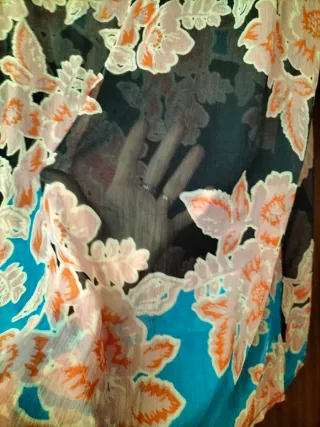 Blusón playero gasa estampado flores